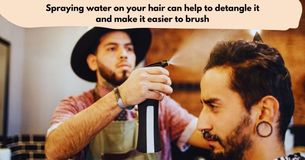 Spraying Water on Hair